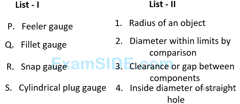 GATE ME 2016 Set 1 Production Engineering - Metrology and Inspection Question 29 English