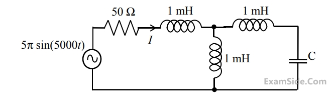 GATE ECE 2015 Set 3 Network Theory - Sinusoidal Steady State Response Question 19 English